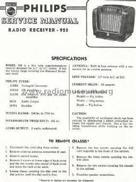 920 ; Philips Canada (ID = 818876) Radio