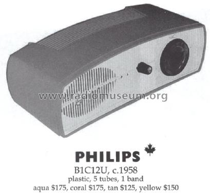 B1C12U; Philips Canada (ID = 1461374) Radio