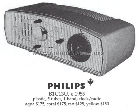 B1C13U; Philips Canada (ID = 1461376) Radio