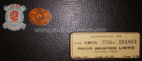 CM23L ; Philips Canada (ID = 551254) Radio