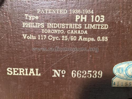 PH103; Philips Canada (ID = 2179417) Radio