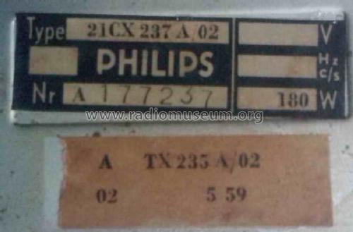 21CX237A /02; Philips; Eindhoven (ID = 1803749) Television