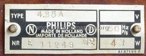 435A; Philips; Eindhoven (ID = 1392125) Radio
