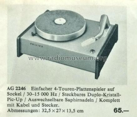 4 Touren Plattenspieler AG2246; Philips; Eindhoven (ID = 2344595) R-Player