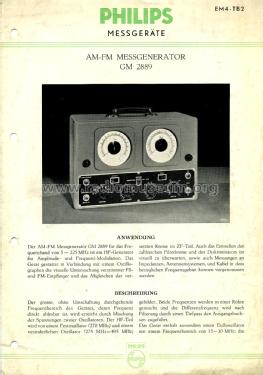 AM/FM-Messgenerator GM2889; Philips; Eindhoven (ID = 3008931) Ausrüstung