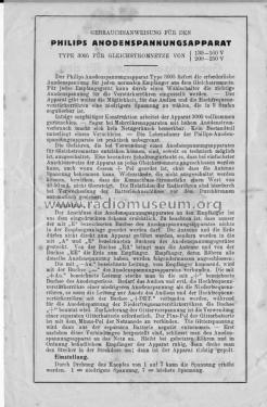 Anodenspannungsapparat 3005; Philips; Eindhoven (ID = 2569745) Fuente-Al