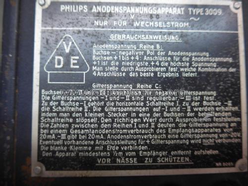 Anodenspannungsapparat 3009; Philips; Eindhoven (ID = 2249719) Power-S
