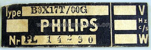 B0X17T /00G; Philips; Eindhoven (ID = 2942574) Radio