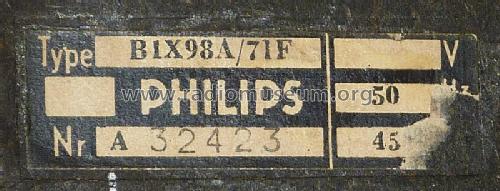 B1X98A; Philips; Eindhoven (ID = 1701842) Radio