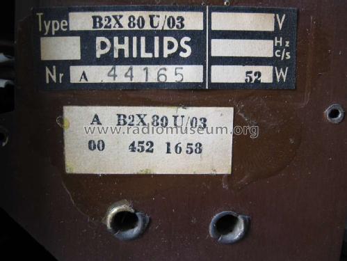 B2X80U /03; Philips; Eindhoven (ID = 814548) Radio