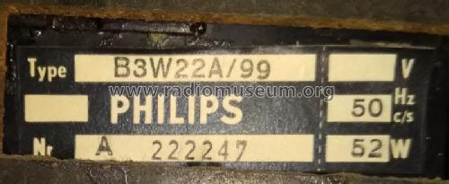 B3W22A /99; Philips; Eindhoven (ID = 2531304) Radio