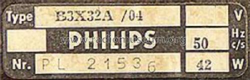 B3X32A /04; Philips Belgium (ID = 2536663) Radio