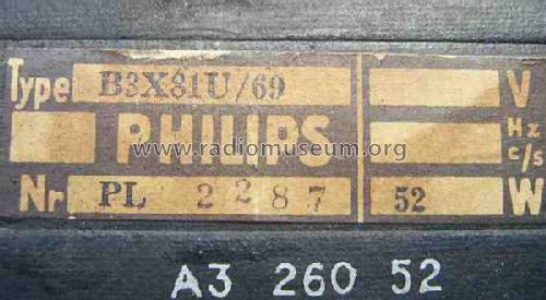 B3X81U /69; Philips Belgium (ID = 1196620) Radio