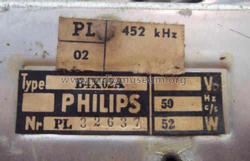 B4X02A; Philips Belgium (ID = 783902) Radio