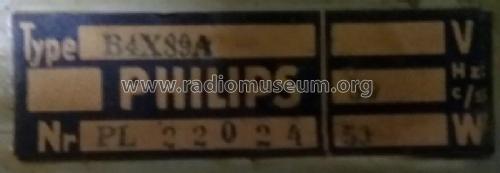 B4X89A; Philips Belgium (ID = 2532054) Radio