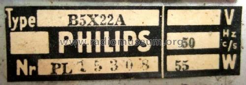 B5X22A; Philips Belgium (ID = 980757) Radio