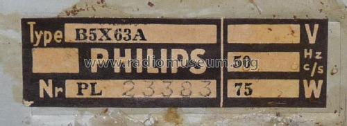 B5X63A; Philips Belgium (ID = 560763) Radio