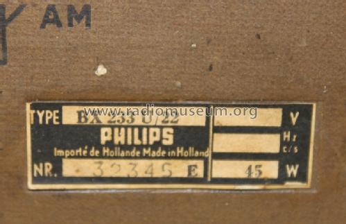 BX233U /22; Philips; Eindhoven (ID = 1169538) Radio