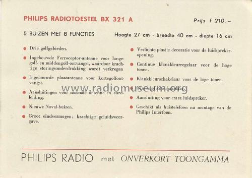 BX321A /10; Philips; Eindhoven (ID = 423657) Radio