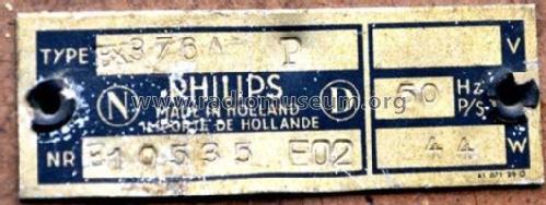 BX376A; Philips; Eindhoven (ID = 2521668) Radio