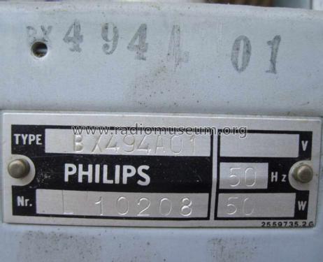 BX494A /01; Philips Belgium (ID = 1487491) Radio