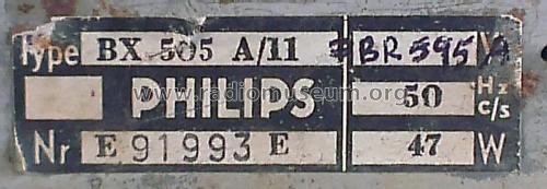 BX505A /11; Philips; Eindhoven (ID = 1934475) Radio