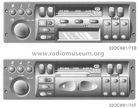 Cassette Car Radio 22DC891 /75F ; Philips; Eindhoven (ID = 1955888) Car Radio