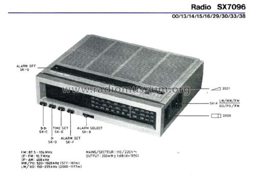 Clock-Radio SX7096 /13; Philips; Eindhoven (ID = 2206537) Radio