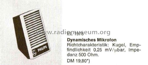 EL1976 /00; Philips; Eindhoven (ID = 1814219) Microphone/PU