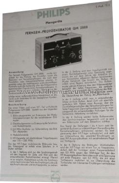 Fernseh-Prüfgenerator GM2888/50; Philips; Eindhoven (ID = 1796024) Ausrüstung