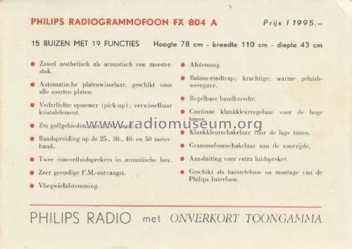 FX804A; Philips; Eindhoven (ID = 423685) Radio