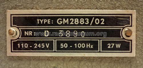 HF- Signalgenerator / Oszillator GM2883/02; Philips; Eindhoven (ID = 1501776) Equipment