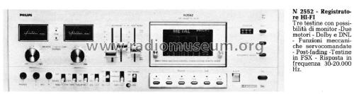 HiFi Cassette Deck N2552 /00 /15; Philips; Eindhoven (ID = 954286) R-Player