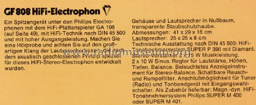 HiFi-Stereo-Electrophon 22GF808; Philips; Eindhoven (ID = 848724) Sonido-V