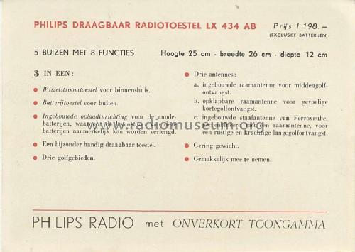 LX434AB; Philips; Eindhoven (ID = 423687) Radio