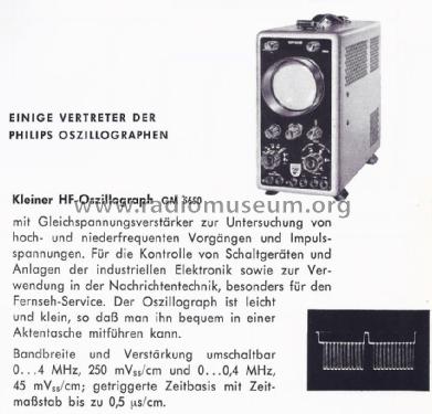 Oszillograph GM5650/02; Philips; Eindhoven (ID = 1435046) Equipment