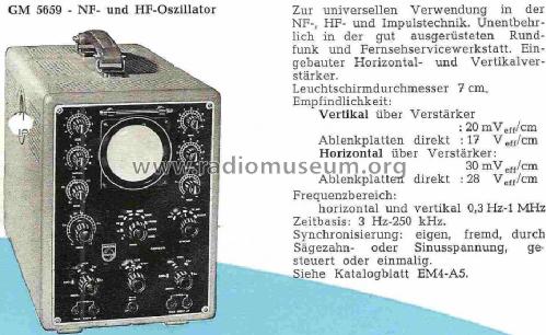 Oszilloskop GM5659; Philips; Eindhoven (ID = 1019591) Equipment