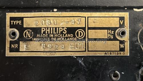 Philetta 208U-47; Philips; Eindhoven (ID = 2678130) Radio