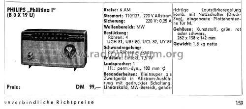 Philitina B0X19U /22F ; Philips; Eindhoven (ID = 2783062) Radio