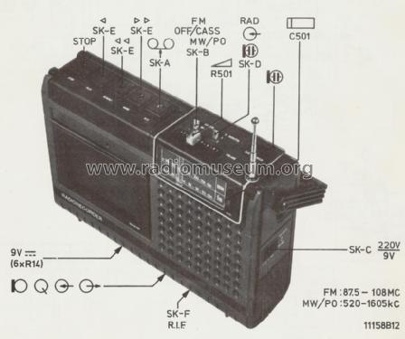 Radio-Recorder 22AR066 /50 /58 /70 /75; Philips; Eindhoven (ID = 1605245) Radio