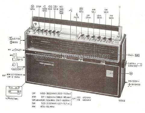 Radio-Recorder 22RR644 /00; Philips; Eindhoven (ID = 1602382) Radio