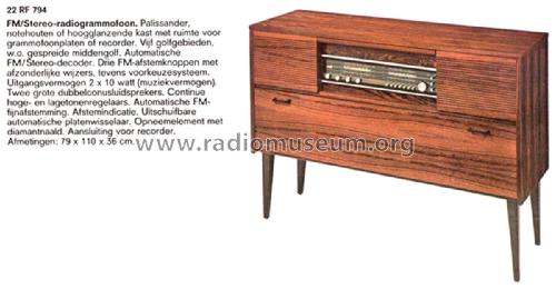 Radiophono 22RF794; Philips; Eindhoven (ID = 2401274) Radio