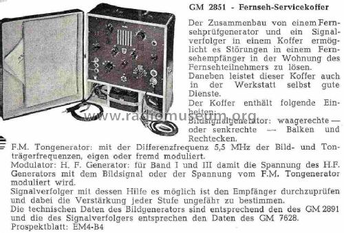 Fernseh-Servicekoffer GM2851/50; Philips; Eindhoven (ID = 1019576) Equipment