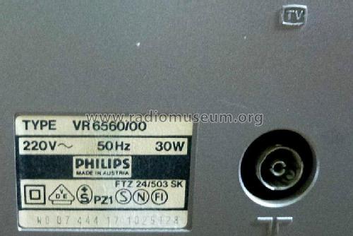 Video Cassette Recorder VR6560 /00; Philips - Österreich (ID = 2013631) R-Player