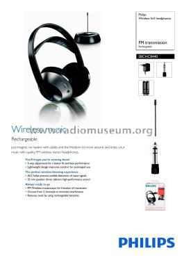 Wireless Hi-Fi Headphones SBC-HC 8445 / SBC -HC8440; Philips; Eindhoven (ID = 2759105) Parlante