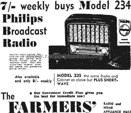 Radioplayer 235; Philips Electrical (ID = 2848027) Radio