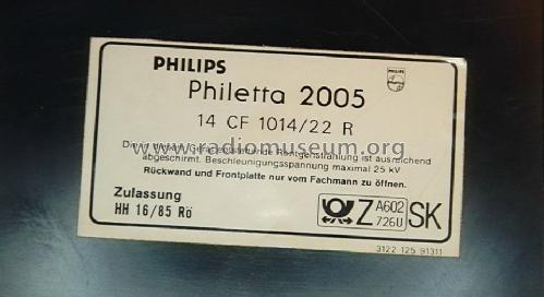 Philetta 2005 14CF1014 /22R Ch= CF1; Philips, Singapore (ID = 1634709) Televisión