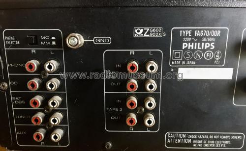 Integrated Stereo Amplifier FA670 /00R; Philips Electronics (ID = 2399335) Ampl/Mixer