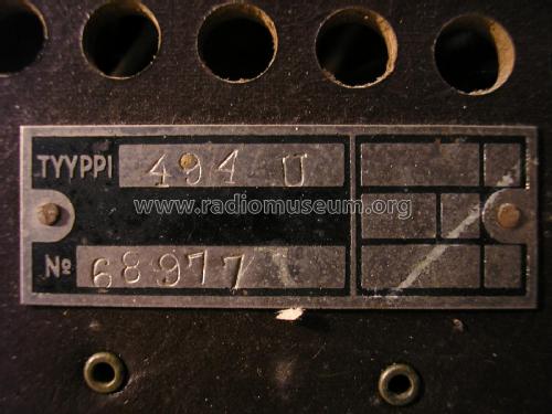 494 U; Philips Finland - (ID = 1960296) Radio