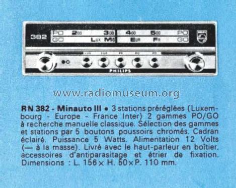 Minauto III 11RN382 /02; Philips France; (ID = 2072429) Car Radio